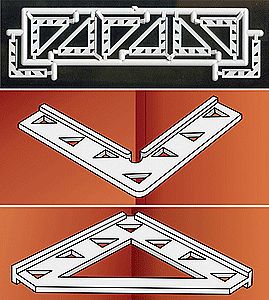 City Classics 209 HO Scale Corner Braces for Building Interiors -- 12 Standard Corners & 4 Reversed Corners - 1 x 1"  2.5 x 2.5cm