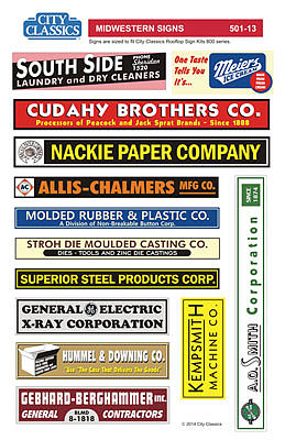 City Classics 50113 HO Scale Midwestern Signs