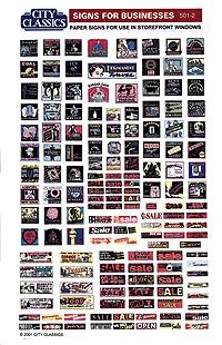 City Classics 5012 HO Scale Generic Paper Signs for Window Interiors -- Business Establishments