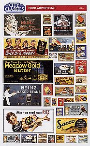 City Classics 5015 HO Scale Generic Paper Signs For Window Interiors -- Food Advertising