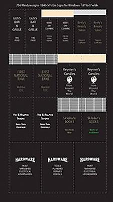 City Classics 704 HO Scale 1940s-50s Window Signs -- For Windows 3/8 to 1"  1 to 2.5cm Wide