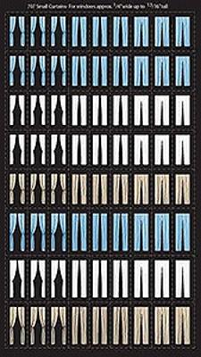City Classics 707 HO Scale Curtains -- For Windows 1/4" x 13/16"  .6 x 2.1cm  pkg(70) (blue, white, beige)