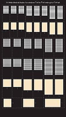 City Classics 711 HO Scale Venetian Blinds & Pull Shades -- Large For Windows - 7/16 to 9/16 x 1-1/4"  1.1 to 1.4 x 3.2cm pkg(36)