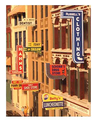City Classics 851 HO Scale Storefront Retail Sign Kit -- Set No. 2 12 Molded Signs plus Graphic Overlays