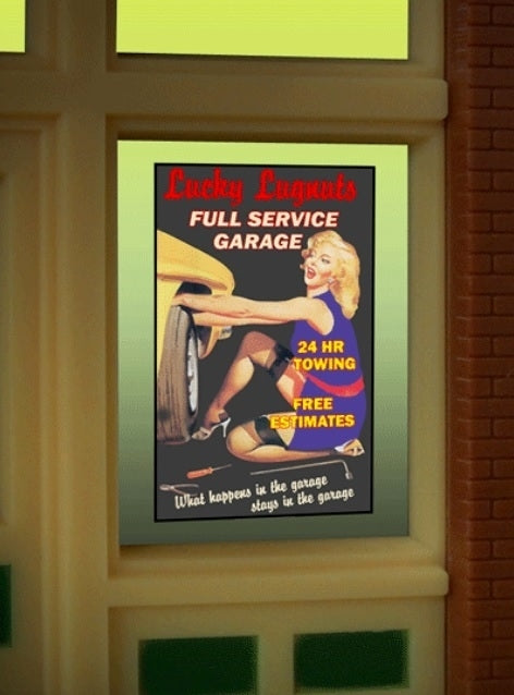 Miller Engineering 9040 Ho/O Lucky Lugnut Window Sign