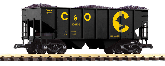 Piko 38924 G Scale Chessie-C&O Rib-Side Hopper 150355 w/Coal Load