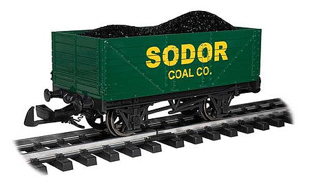 Bachmann 98026 G Scale Thomas & Friends(TM) - Mining Wagon with Load -- Sodor Coal Co. (green, yellow)