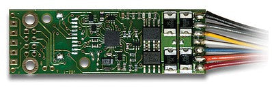 Digitrax DH465 All Scale Motor/Function Decoder -- 6 FX3 Functions, 2.01x.67x.114" 51.8x17x2.9mm