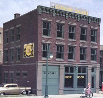 Design Preservation Models 10400 HO Scale B. Moore Catalog Showroom - Kit - Woodland Scenics DPM Landmark Structures(R) -- 100 Series - 4-3/4 x 5"  12.1 x 12.7cm