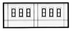 Design Preservation Models 60102 N Scale N Scale Modulars System(TM) (Plastic) -- Dock Level Windows pkg(3); 3-1/2" Wide x 1-13/32" High (8.7 x 3.5cm)