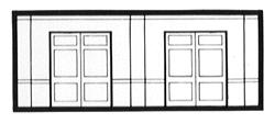 Design Preservation Models 60106 N Scale N Scale Modulars System(TM) (Plastic) -- Street Level Freight Door pkg(3); 3-1/2" Wide x 1-13/32" High (8.7 x 3.5cm)