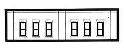 Design Preservation Models 60112 N Scale N Scale Modulars System(TM) (Plastic) -- One-Story Window Section pkg(3): 3-1/2" Wide x 15/16" High (8.7 x 2.5cm)