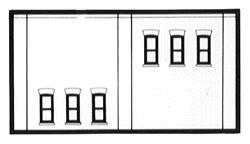 Design Preservation Models 60123 N Scale N Scale Modulars System(TM) (Plastic) -- Two-Story 6 Windows pkg(3); 3-1/2" Wide x 1-15/16" High (8.7 x 4.8cm)
