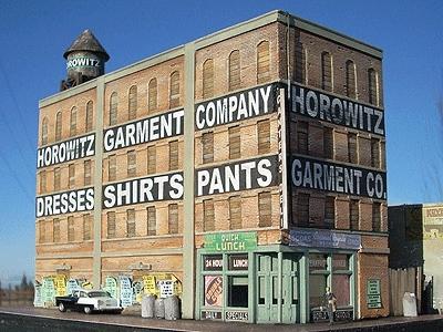 Downtown Deco 1046 HO Scale Horowitz Garment Company -- Kit - 11 x 4-1/2"  27.9 x 11.4cm