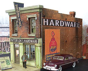 Downtown Deco 1049 HO Scale Patterson's Hardware -- Kit - 5-1/2 x 3"  14 x 7.6cm