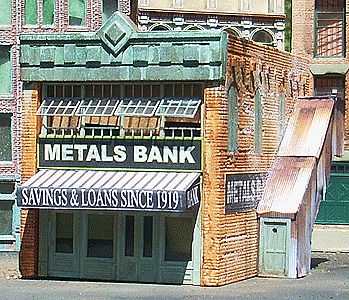 Downtown Deco 1051 HO Scale Metals Bank -- Kit