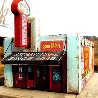 Downtown Deco 1067 HO Scale The Atomic Cafe -- Cast-Hydrocal Kit - 4 x 6-1/2"  10.2 x 16.5cm