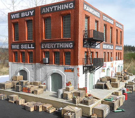 Downtown Deco 1073 HO Scale Ramones Storage and Salvage -- Cast Hydrocal Kit - 13 x 10 x 7"  33 x 25.4 x 17.8cm