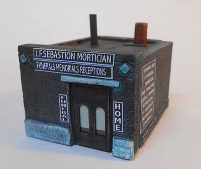 Downtown Deco 2021 N Scale Cast-Hydrocal Kit -- J.f. Sebastian, Mortian; Funeral Home