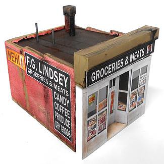 Downtown Deco 2024 N Scale Lindsey's Grocery -- Cast-Hydrocal Kit