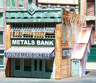 Downtown Deco 50 O Scale Metals Bank -- Kit