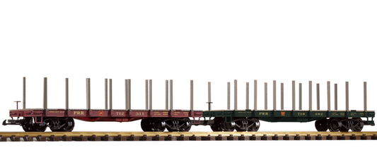 Piko 38770 G Scale PRR Flatcar w/Stakes, 2-Pack