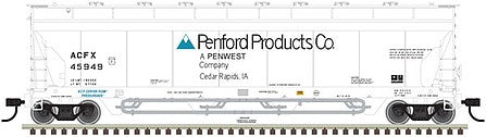Atlas 20006290 HO Scale Pressureaide Centerflow Hopper - Ready to Run - Master(R) -- Penwest 45949 (white, blue)