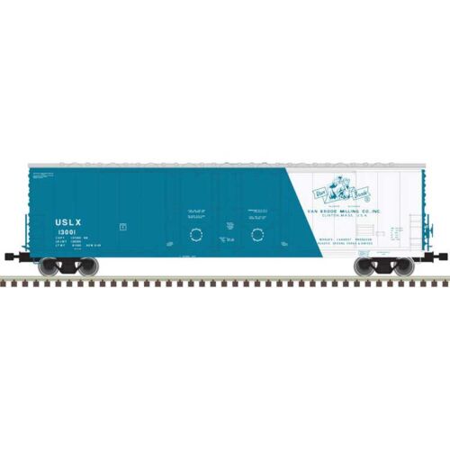 Atlas Model Railroad 50005203 N Scale Evans 53' Double Plug-Door Boxcar - Ready to Run - Master(R) -- Van Brode Milling 13000 (white, blue)