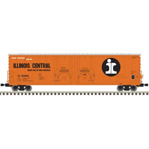 Atlas Model Railroad 50005206 N Scale Evans 53' Double Plug-Door Boxcar - Ready to Run - Master(R) -- Illinois Central 150077 (orange, black, white)