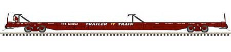 Atlas 50005533 N Scale ACF 89' F89-J Flatcar with Mid-End Hitches - Ready to Run -- Trailer-Train #601009 (As-Delivered, Boxcar Red)