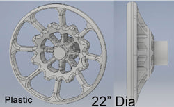 Cal Scale 736 Ho Loco Brake Wheel 8 Spoke Cast 2Pk