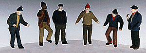 Preiser 1010052 HO Scale Figure Set -- Tug Boat/Carfloat Crew pkg(6)