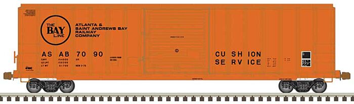 Atlas Model Railroad 50005576 N Scale FMC 5077 Single-Door Boxcar - Ready to Run -- Atlanta & St. Andrews Bay 7099 (orange, black)