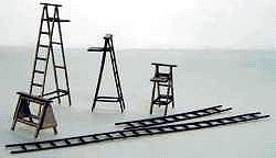 GCLaser 11101 HO Scale Ladders - Kit (Laser-Cut Wood) -- Builds 22 Various Items