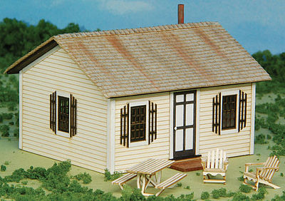 GCLaser 19097 HO Scale Open Hearth Inn Rental Cabin 4-Pack w/4 Tables & 8 Chairs -- Laser-Cut Matboard Kit - Each Cabin: 2-7/8 x 2-5/8 x 1-7/8" 7.3 x 6.7 x 4.