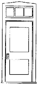 Grandt Line 3617 O Scale Office Door w/Transom - 36" Wide