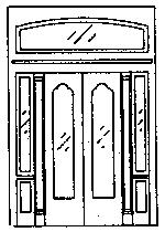 Grandt Line 5149 HO Scale Double Door w/Sidelight & Transom -- 89-1/2 x 130"