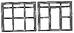 Grandt Line 8014 N Scale Warehouse/Factory Office Door and Window Set -- Scale 115 x 97" 292 x 246cm pkg(2)