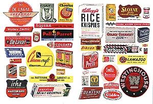 JL Innovative Design 282 HO Scale Consumer Product Posters & Signs -- 1940s & 1950s