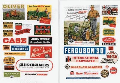 JL Innovative Design 296 HO Scale Farm & Tractor Signs 1940s-50s (Printed Paper) pkg(31) -- 1940s - 1950s