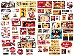 JL Innovative Design 333 HO Scale Signs -- Saloon/Tavern Signs Series 2 1930-1950