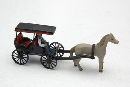 JL Innovative Design 336 HO Scale Surrey with Horse and Driver - Kit -- Unpainted Metal Castings
