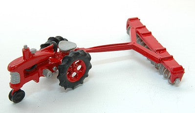 JL Innovative Design 343 HO Scale Tractor with 12-Bottom Disc Harrow - Cast-Metal Kit -- Unpainted