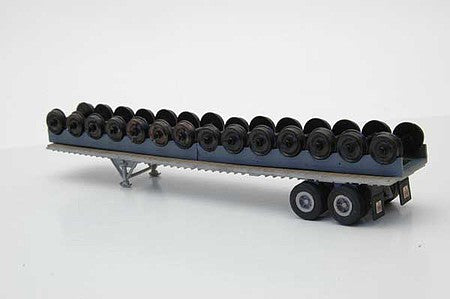 JL Innovative Design 392 HO Scale 45' Flatbed Trailer with Wheel Cradle and Wheel Load -- Undecorated Kit