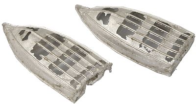 JL Innovative Design 449 HO Scale Rotted Boats (Cast Metal) -- Unpainted pkg(2)