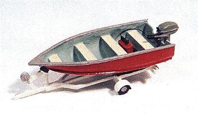 JL Innovative Design 455 HO Scale Fishing Boat w/Motor & Trailer - Kit