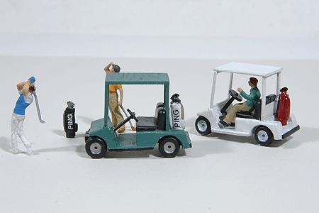 JL Innovative Design 459 HO Scale Golf Carts & Bags - Kit -- 2 Carts & 4 Bags