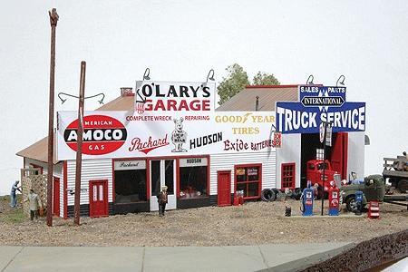 JL Innovative Design 481 HO Scale O'Lary's Garage -- Kit - 10-3/4 x 4 x 3-1/2"  27.3 x 10.2 x 8.9cm