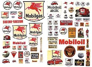 JL Innovative Design 485 HO Scale Vintage Signs/Posters -- Mobil Oil 1930s-50s