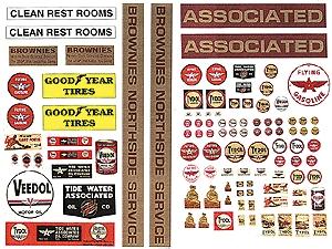 JL Innovative Design 489 HO Scale Posters/Signs Kits -- Vintage Gas Station Signs Flying "A" 1930s-1950s